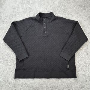 Eddie Bauer Sweater Men's 2XL Dark Gray Quilted 1/4 Snap Pullover Outdoor Hiking